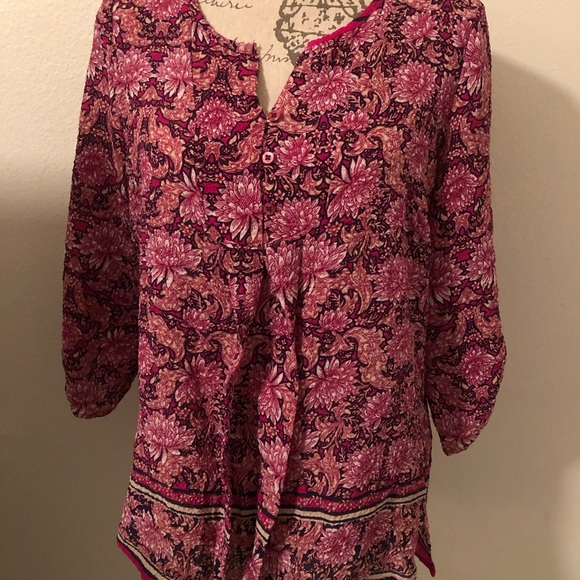 Kim Rogers Collection Fuchsia Floral Blouse - Picture 6 of 8